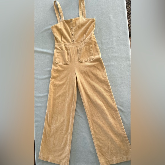 Forever 21 Pants - Forever 21 tan corduroy wide leg jumpsuit. Sz L . Excellent condition